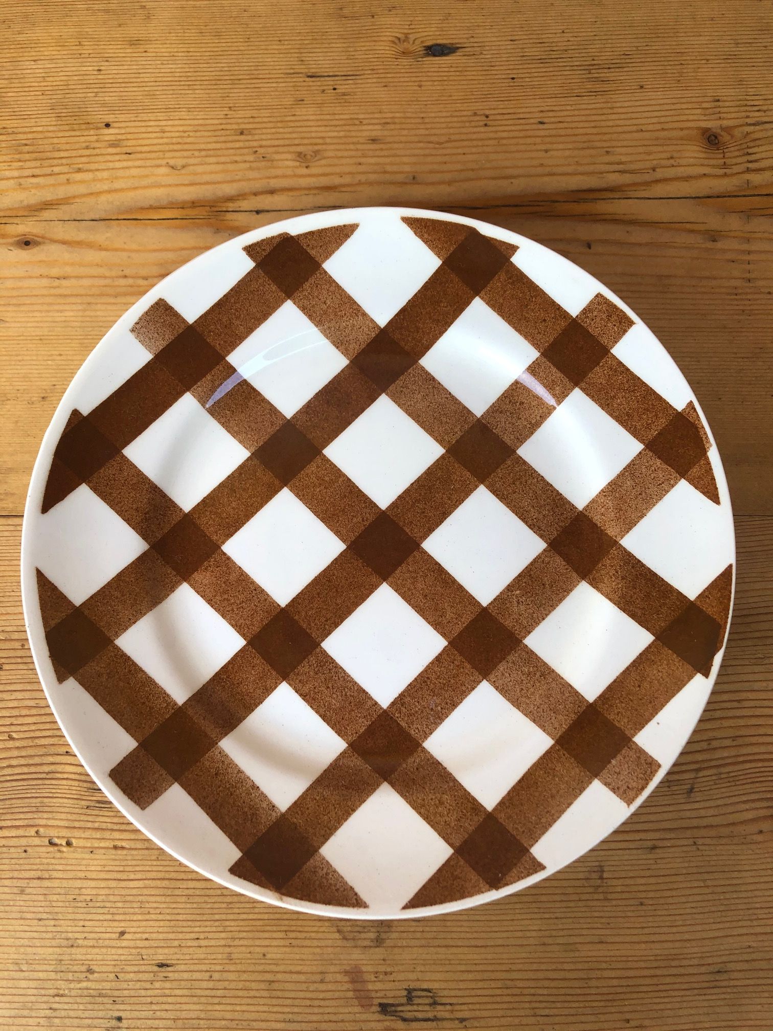 Set of 6 plates to desert Moulin des loups model tablecloth 50s/60s.