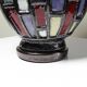Large modernist ceramic art vase in vintage black glazed from 1950-1970.