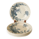Lot of 5 dessert plates in Terre de Fer HBCM, early 20th century