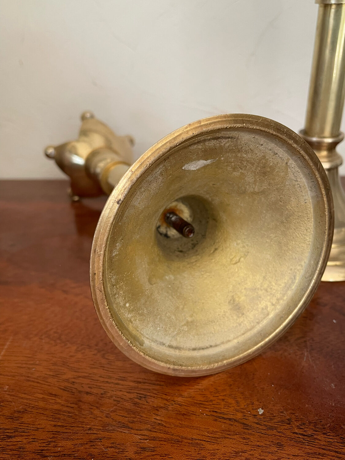 Pair of Scandinavian brass candle holders