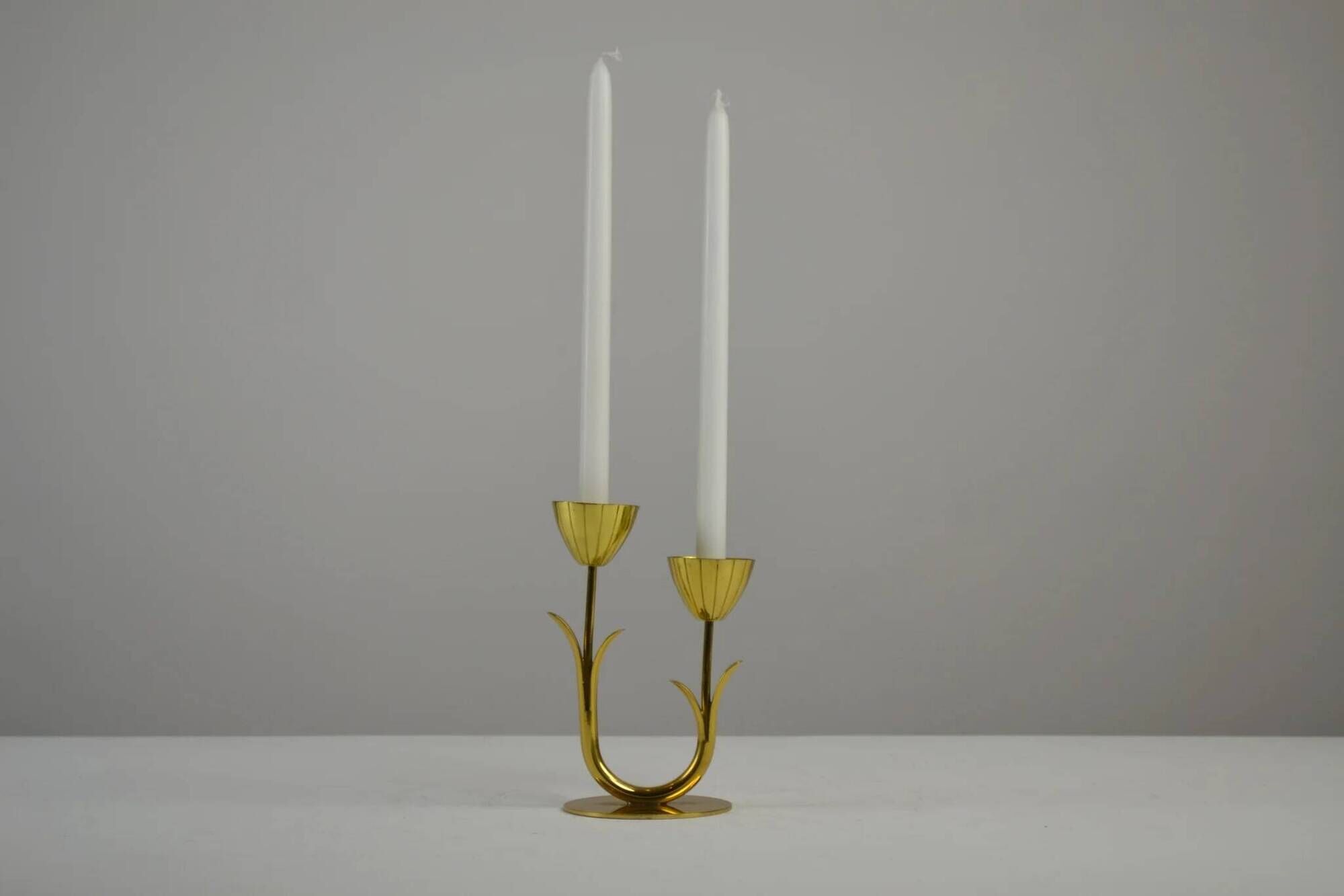 Tulip shaped Candle holder by Gunnar Ander for Ystad-Metall, Sweden, 1950s/1960s