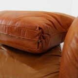 1970s  Cognac Leather Armchair ,Italy