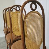 Set of 4 Vintage Bentwood Dining Chairs: Cane Back, Thonet Style