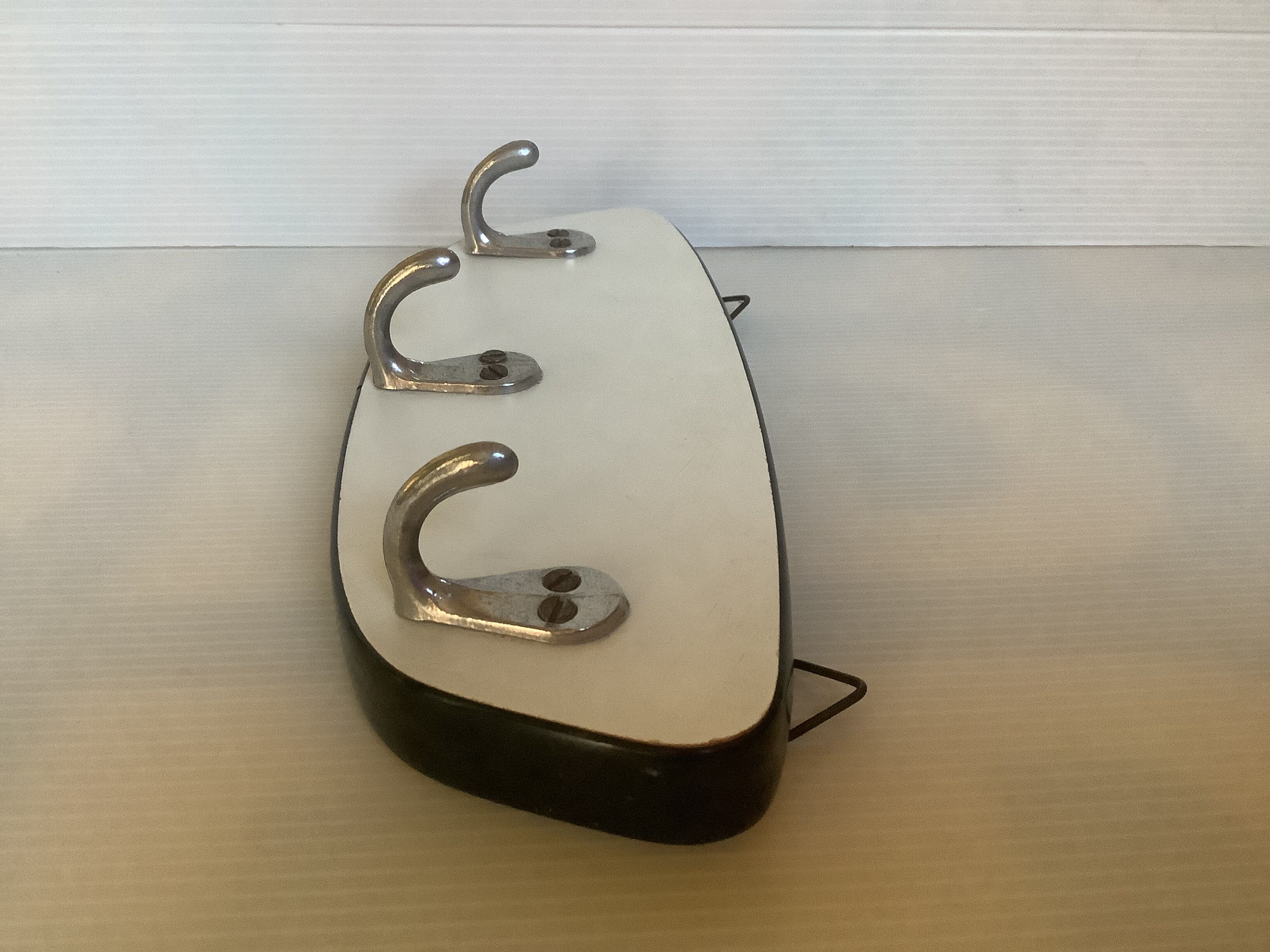 Formica asymmetrical tea towel coat rack