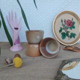Three ramekins in glazed sandstone - vintage