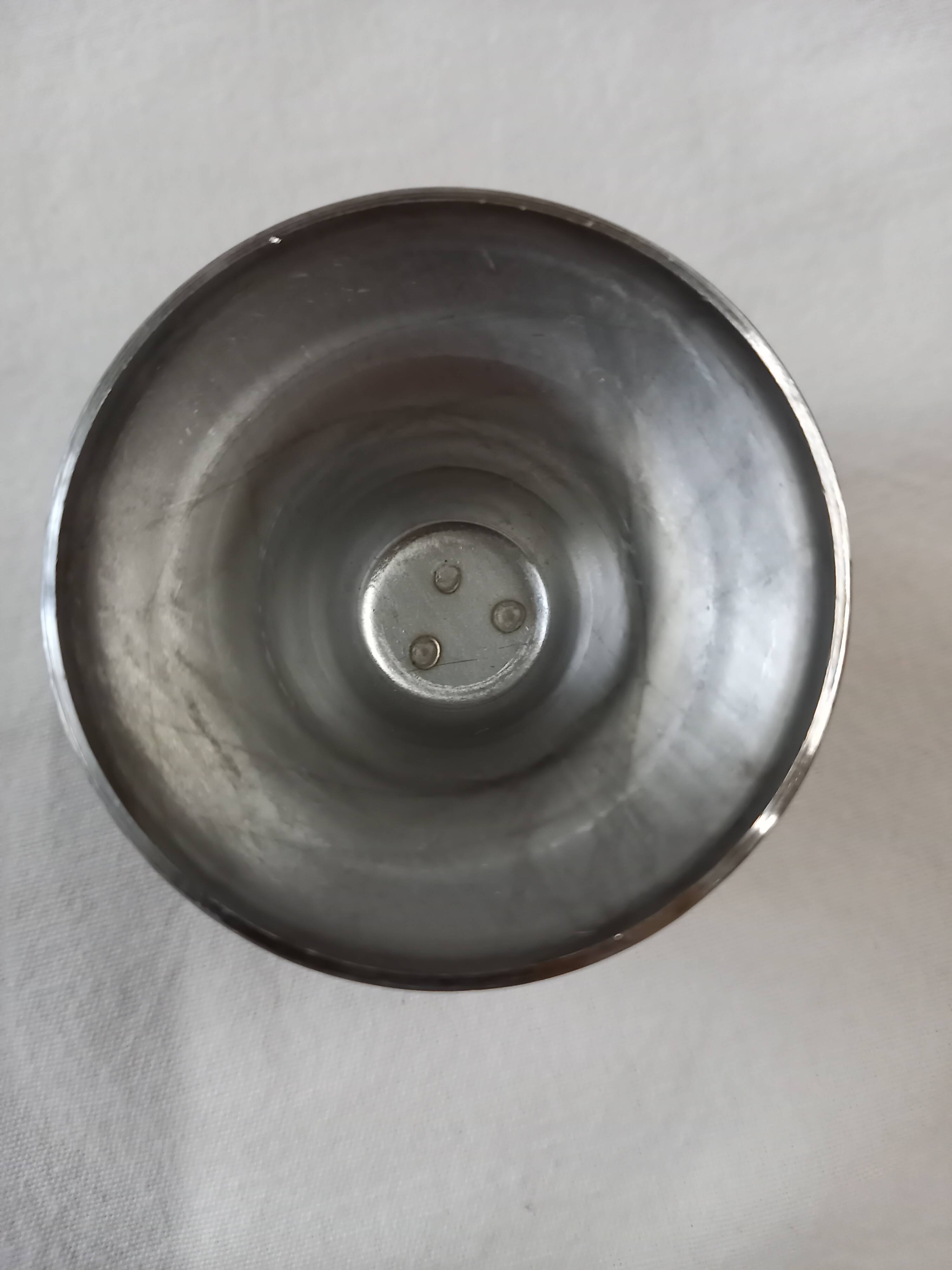 Set of 6 small Guy Degrenne stainless steel ice cream cups with 6 spoons