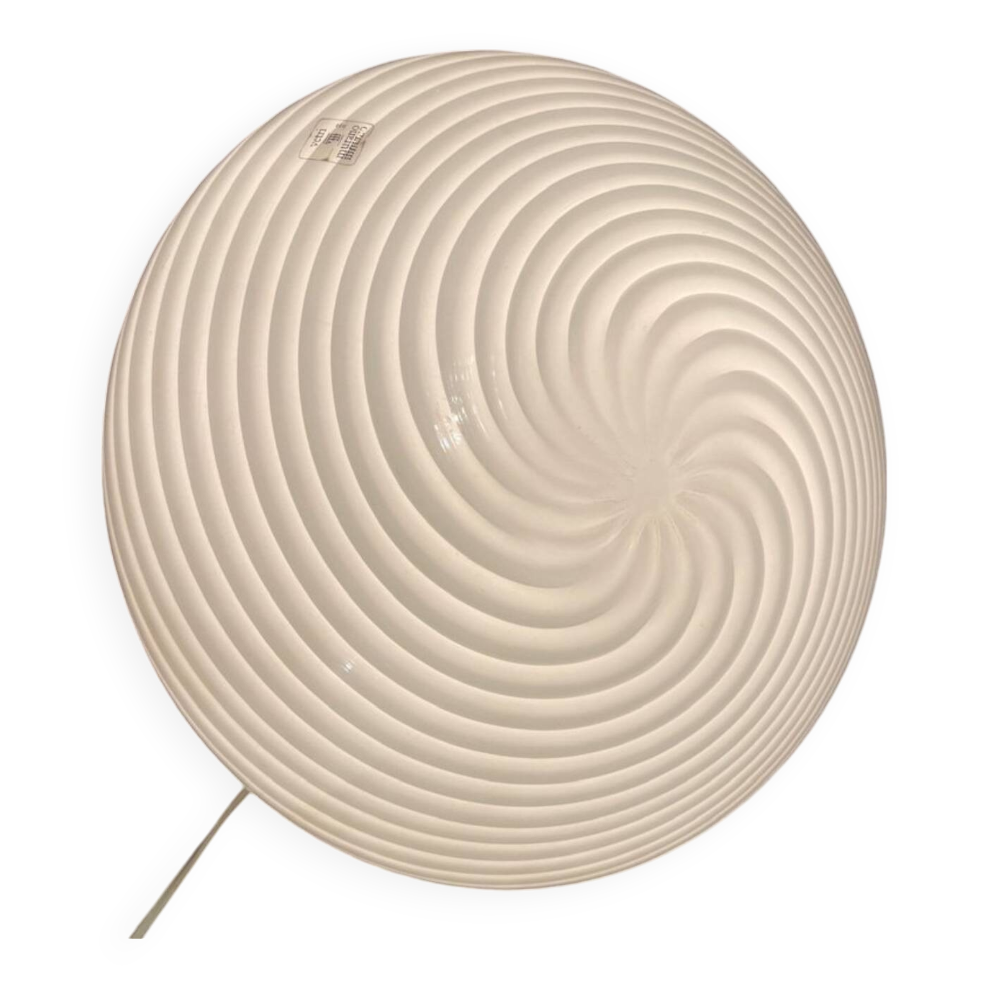 White Swirl Murano Glass Flushmount