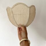 Wall lampshade in natural fiber canework