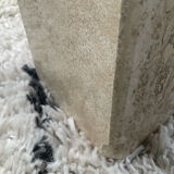 Large vintage dining table in travertine in the 1970s Carpa style.