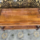 Coffee table with double trays and turned feet