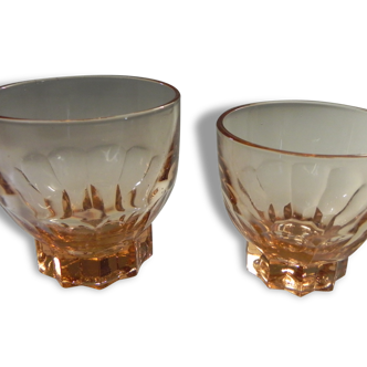 Lot verre vieux rose vintage