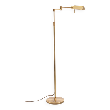 Holtkoetter Brass swing arm floor lamp Germany 1980s