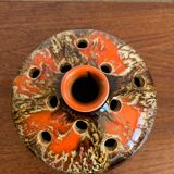 Vase flowers stand in Vallauris earthenware signed