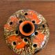 Vase flowers stand in Vallauris earthenware signed