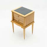 Paire de chevets en sycomore laiton 1950