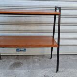Teak and metal side table