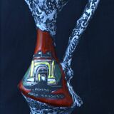 Italian enameled ceramic pitcher / vase - L'Arc d'Auguste.