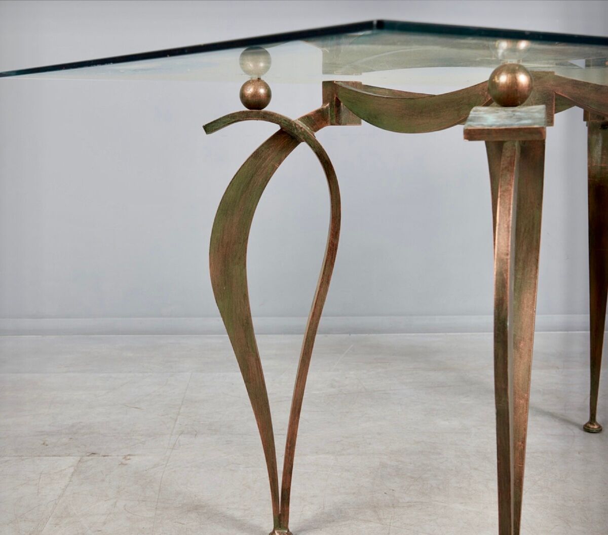 Bronze dining table, late 20th century.