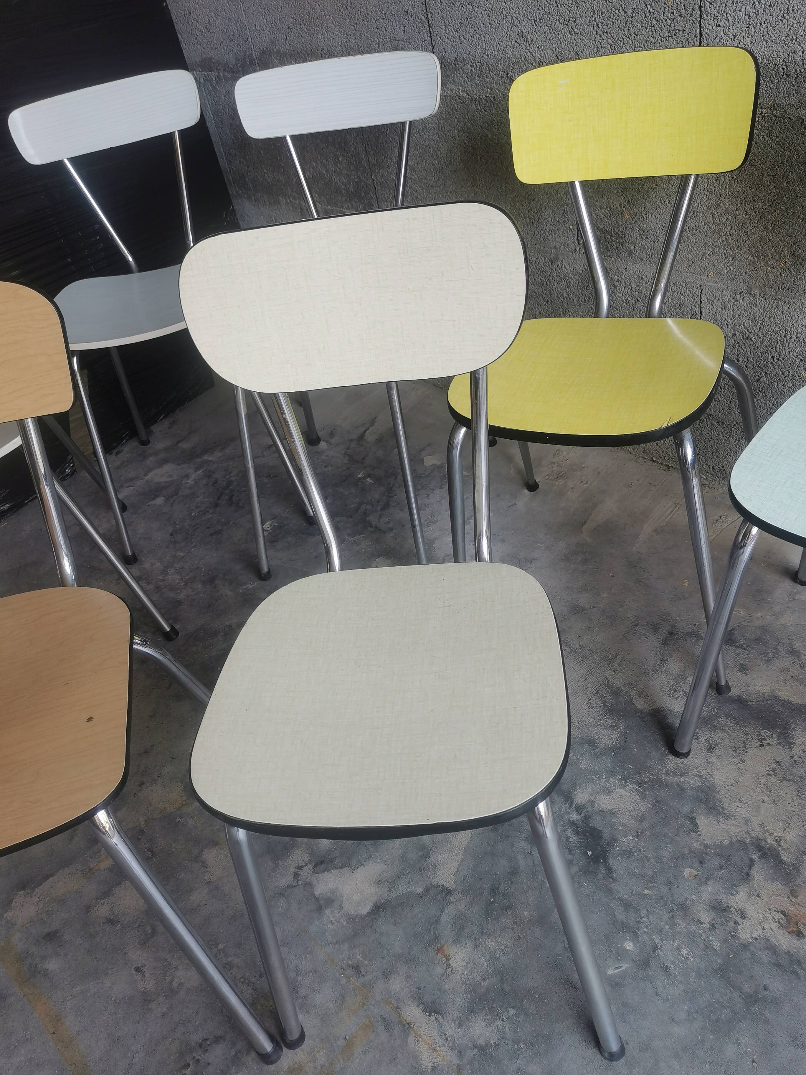 Set of 9 vintage formica chairs