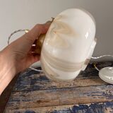 Art Deco suspension in marbled opaline