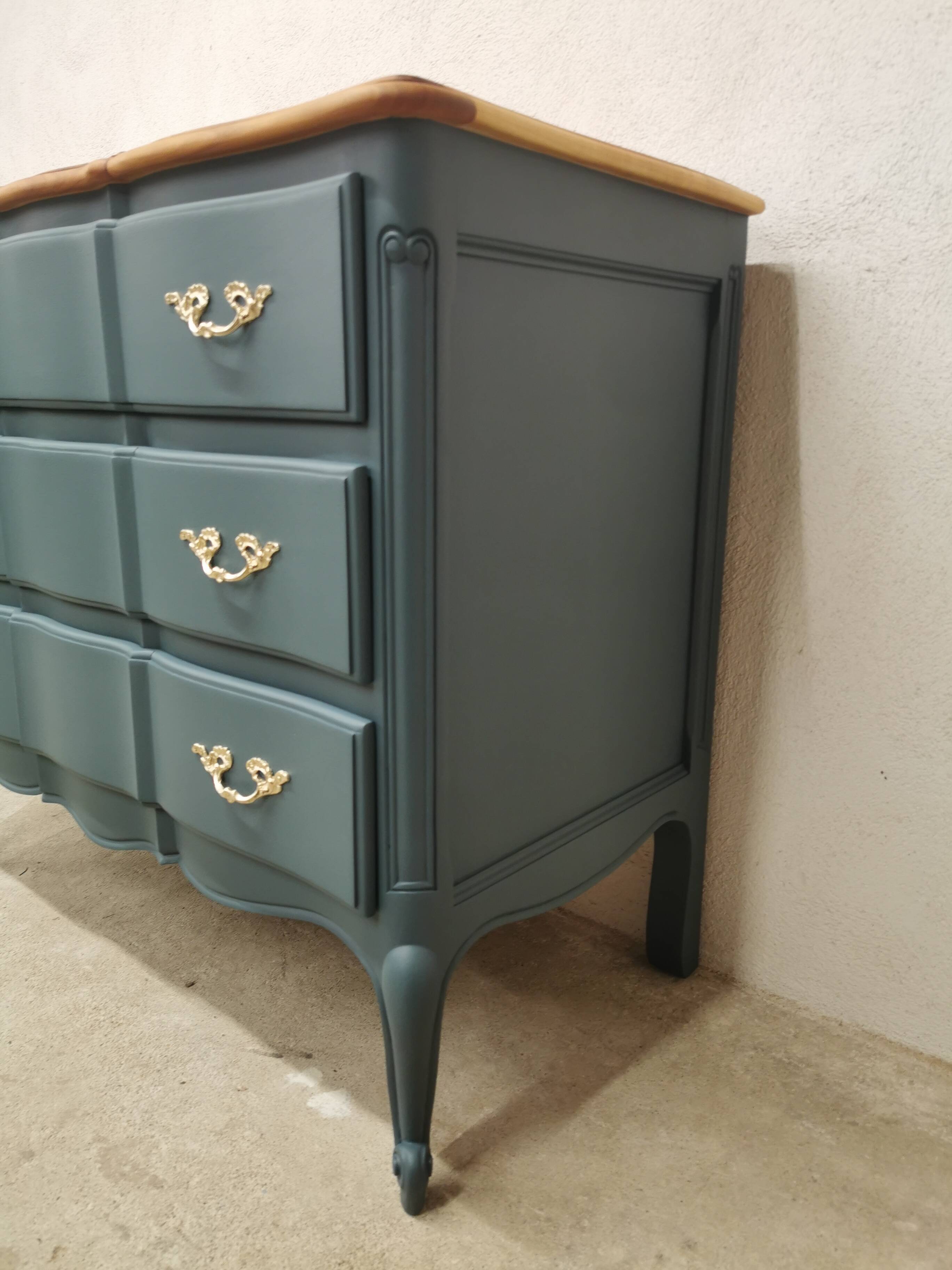 Vintage cherry wood commode refurbished