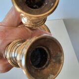Set of 2 metal candlesticks old style