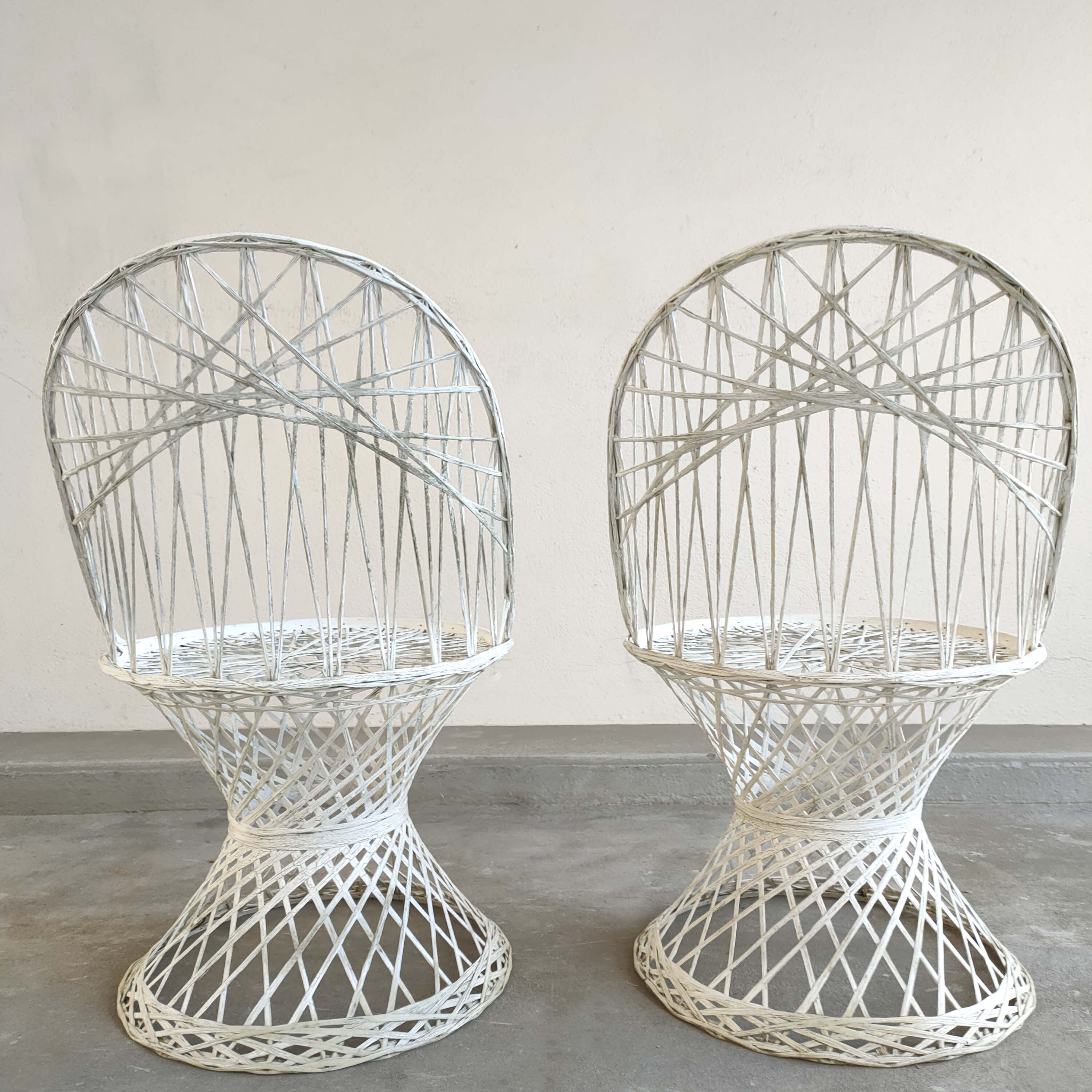 Quatre chaises peacock fibre de verre
