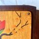 Art Deco wall mail holder in painted wood - bird decor