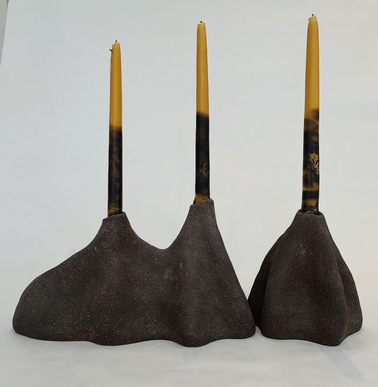 Stoneware candle holders