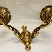 Old bronze double candle holder wall light