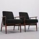 Henryk Lis armchair in black boucle 1960