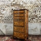 Weekly calendar in louis xv style marquetry stamped from maison gouffé in paris