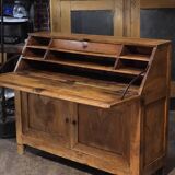 antique writing desk secretary from the 19th century in solid walnut