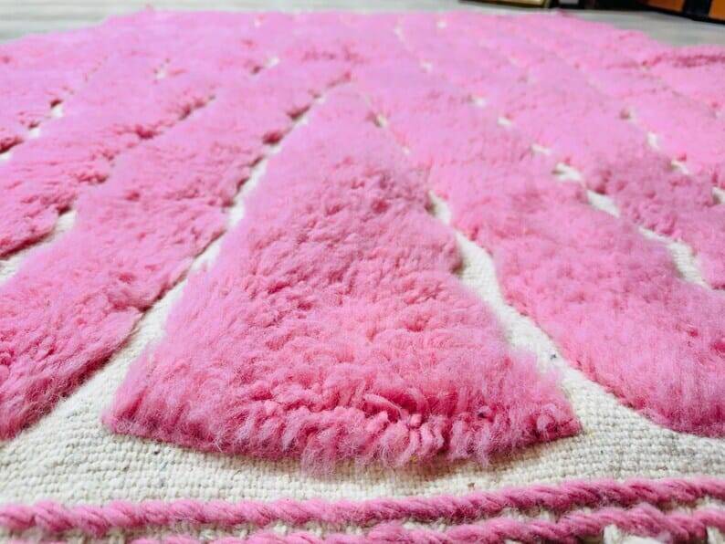 Handmade pink Atlas Berber rug
