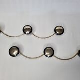 Pair of vintage wall coat racks in gold metal