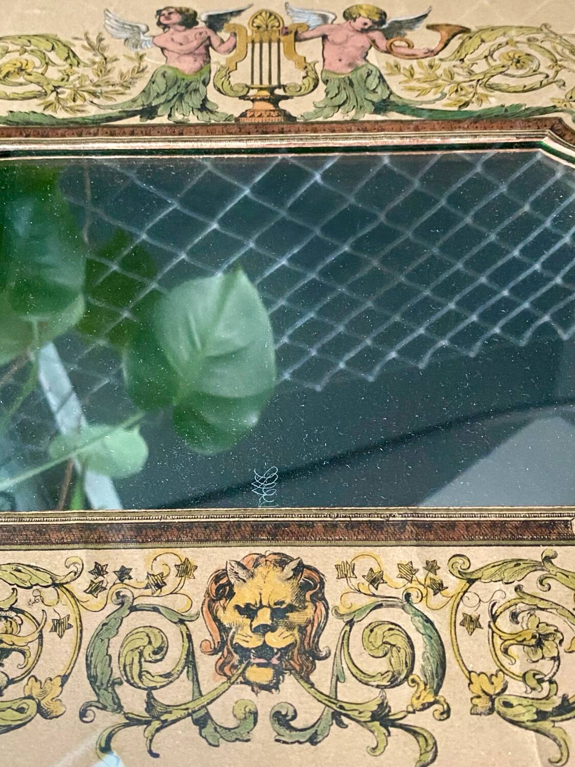 Antique wooden mirror