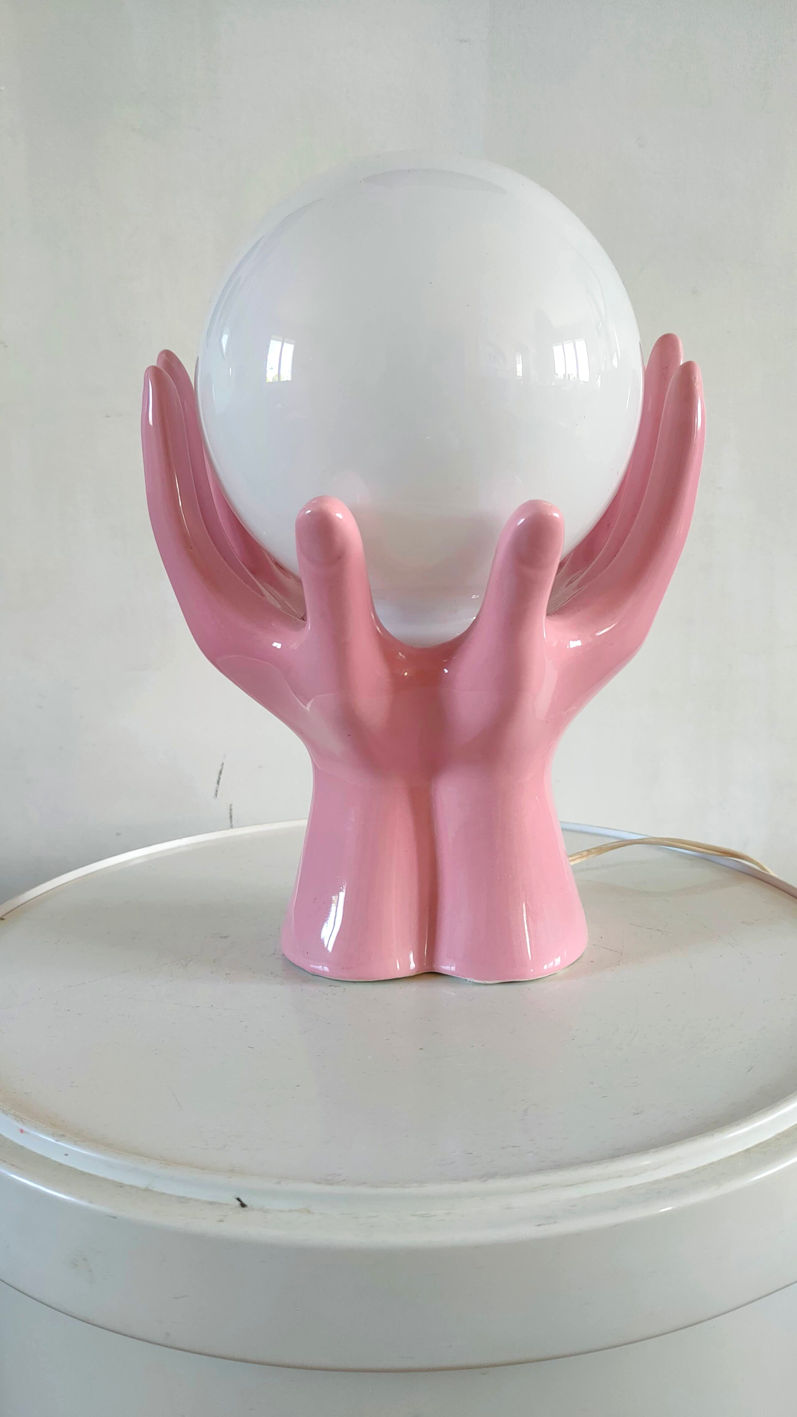 Ceramic hand lamp design 70s
