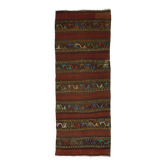 Vintage geometric Oushak kilim runner handmade 272 x 103 cm