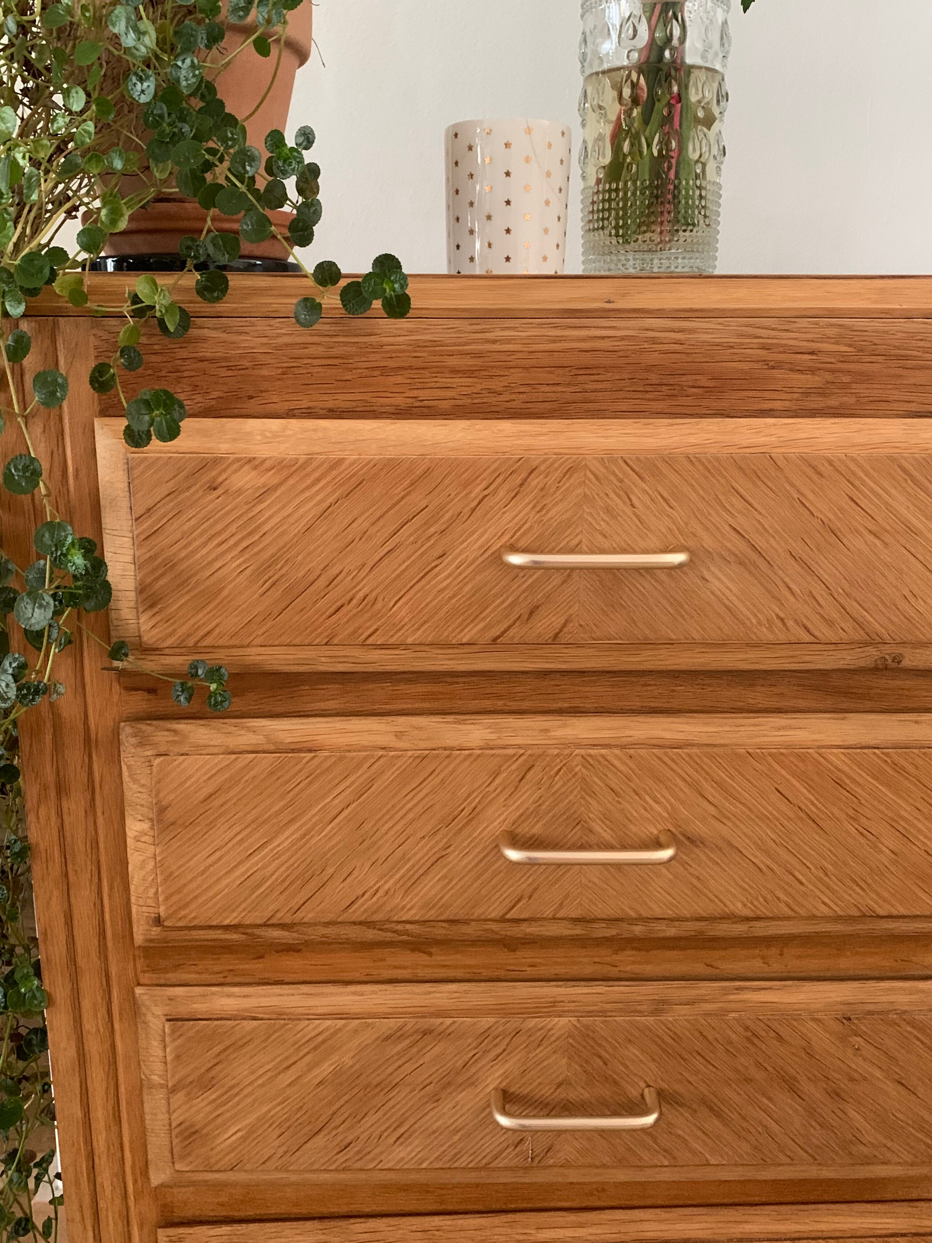 Vintage oak chiffonier