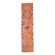 Tapis Kilim Vintage Orange et Rose, Motifs Géométriques, 77x326 Cm