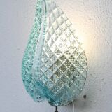 Set of 2 Rare Wall light Blue Jewel Murano Glass Leave by Barovier e Toso, 1950s