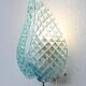 Set of 2 Rare Wall light Blue Jewel Murano Glass Leave by Barovier e Toso, 1950s