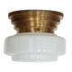 Wall ceiling support white opaline globe brass vintage