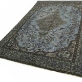Overdyed Wool Vintage Handmade Carved Rug 172 cm x 267 cm