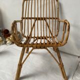 Chaise d’enfant en rotin vintage