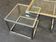 Coffee table chrome & brass 2 nesting tables