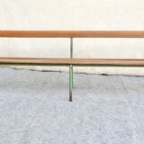 Large vintage 1950's "stella" school bench with backrest, adult height