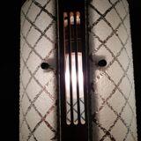 Danish 60s suspension in teak with bulging glass