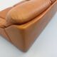 Vintage cognac camel leather canapé from the 1970s.