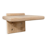 Solid oak shelf with hooks